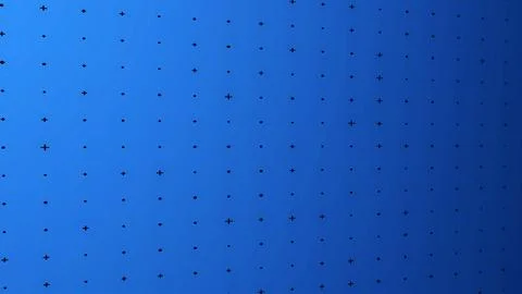 Abstract flow of black glowing circles with a plus sign on a blue wall surf.. 스톡 일러스트