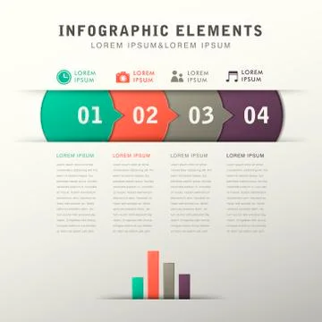 Abstract flow chart infographics Stock Illustration