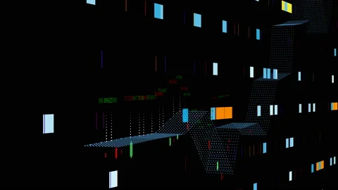 Abstract flow chart lines with running numbers Stock Footage 147124904