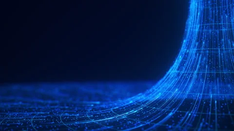 Abstract flow of data in cyber wormhole. Quantum computing information vortex Stock Footage 305756771