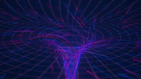 Abstract flow of data in cyber wormhole. Quantum computing information vortex Stock Footage 305826556