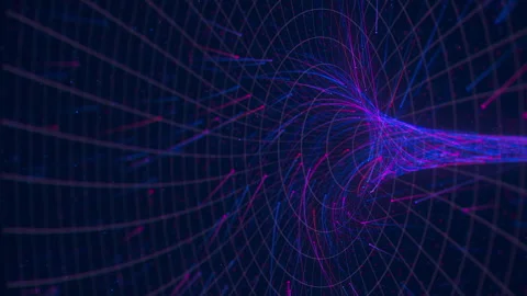 Abstract flow of data in cyber wormhole. Quantum computing information vortex Stock Footage 307175386