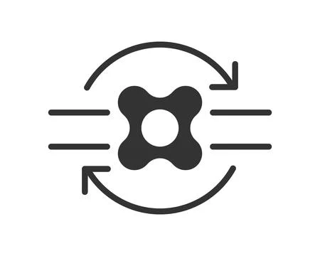 Abstract flow diagram icon, process, iteration, data exchange, cycle, or ch.. Stock Illustration