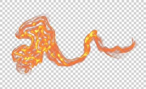 Abstract flow of flame transparent texture, fire isolated. Flames effect png Stock Illustration