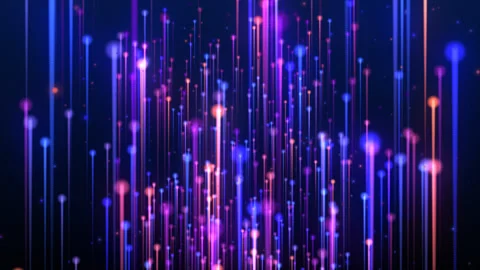 An abstract flow of multicolored comets with multicolored particles.  Stock Footage 247913679