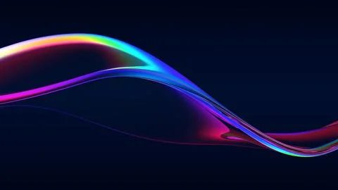 Abstract flow shape with rainbow reflections and refractions Stock-Illustration