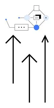 Abstract Flowchart with Arrows Symbolizing Direction and Process Efficiency Stock Illustration