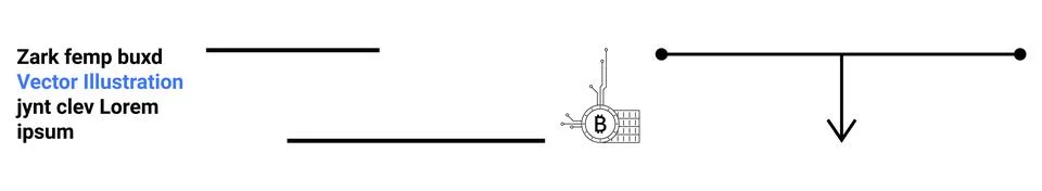 Abstract Flowchart Connecting Dots with Text, Binary Code, and Arrow Stock Illustration
