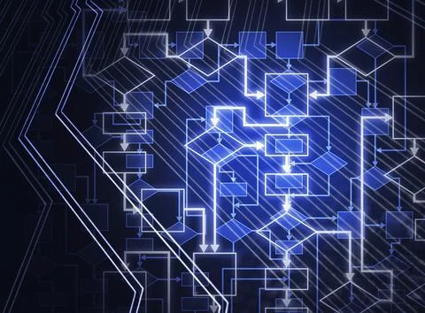 Abstract flowchart diagram. Computer program algorithm. Information technology 写真素材