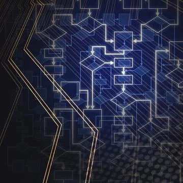 Abstract flowchart diagram. Computer program algorithm. Information technology Stock Photos