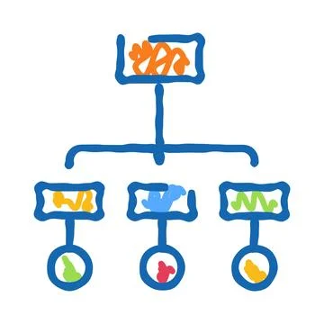 Abstract flowchart diagram illustrating data hierarchy and organization Stock Illustration