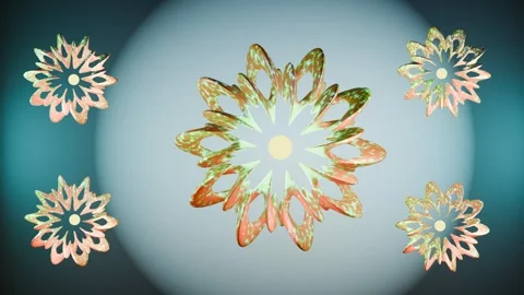 Abstract Flower 4K VJ Loop - Hypnotic Music Background Animation Colored Stock Footage 300079386