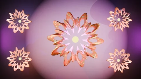 Abstract Flower 4K VJ Loop - Hypnotic Music Background Animation Pink Stock Footage 300079387