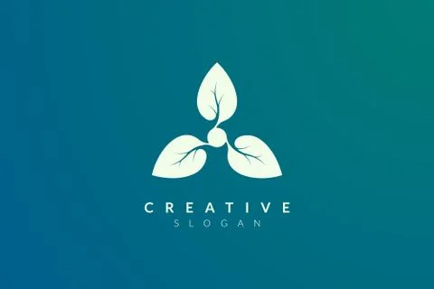 Abstract flower and leaf logo design. Simple and modern vector design for bus Stock Illustration