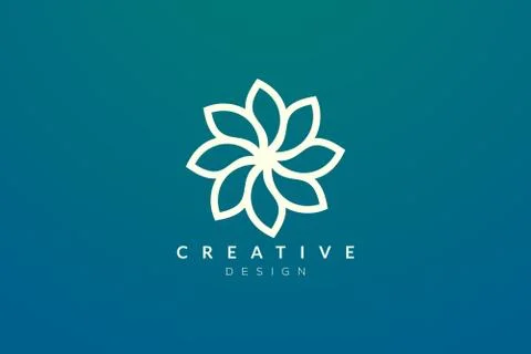 Abstract flower and leaf logo design. Simple and modern vector design for bus Stock Illustration