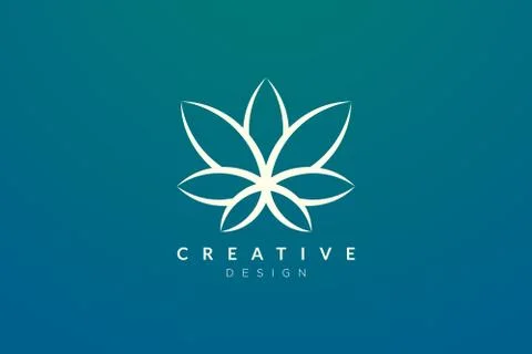 Abstract flower and leaf logo design. Simple and modern vector design for bus Stock Illustration