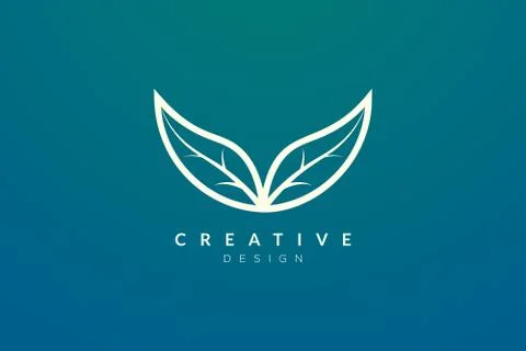 Abstract flower and leaf logo design. Simple and modern vector design for bus Stock Illustration