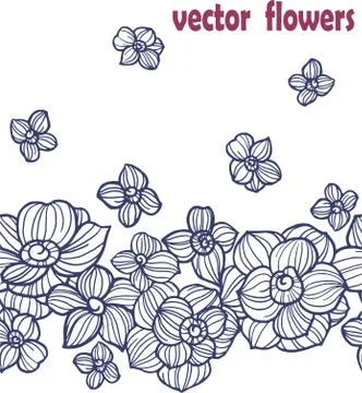Abstract flower and leaf vector pattern. Trendy vintage style. Ideal for fabr Stock Illustration