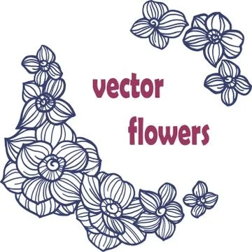 Abstract flower and leaf vector pattern. Trendy vintage style. Ideal for fabr Stock Illustration