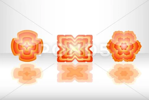 Abstract flower and shapes Stock Illustration