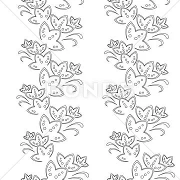 Abstract flower background, contour Stock Illustration