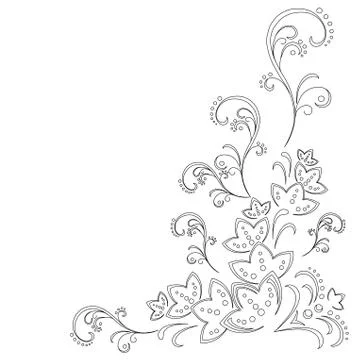 Abstract flower background, contour Stock Illustration