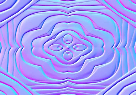 Abstract flower background, normal map, seamless pattern, 3d rendered Stock Illustration