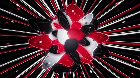 Abstract flower blooming motion graphic with radial lines. Stock Footage 345502440