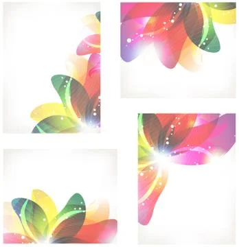 Abstract flower cards Stock Illustration