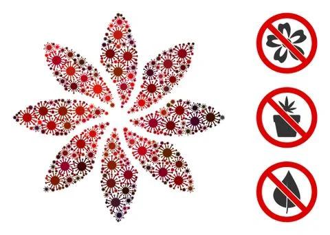 Abstract Flower Collage of CoronaVirus Elements Stockillustratie