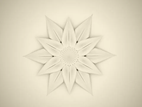 Abstract flower concept on yellow Stock Illustration