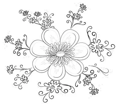 Abstract flower, contours Stock Illustration