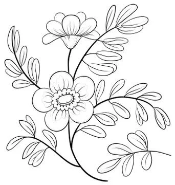 Abstract flower, contours Stock Illustration
