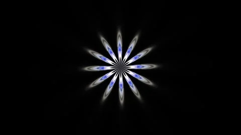 Abstract flower design with blue and white patterns in Stock Footage 339374221
