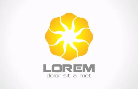 Abstract flower design logo template. infinite shape. creative octo star icon Stock Illustration
