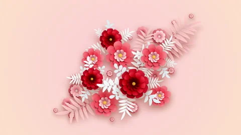 Abstract flower diagonal composition. Light pink soft colors Stock Footage 132903371