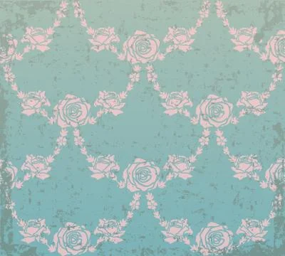 Abstract flower elements on grunge background Stock Illustration