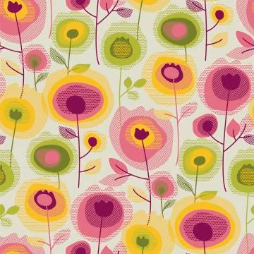 Abstract flower garden  seamless pattern Stockillustratie