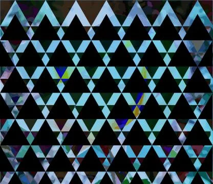 Abstract flower geometric background with triangles, water waves blurred back Illustrazione stock