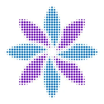 Abstract Flower Halftone Icon Illustrazione stock
