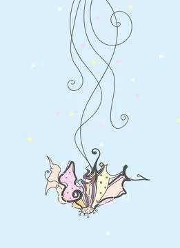 Abstract flower hanging upside down illustration Stock Illustration