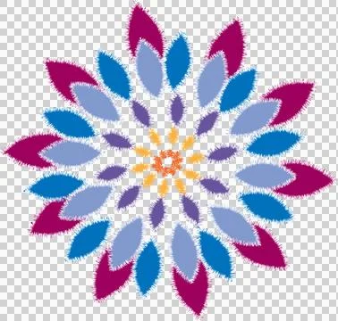 Abstract flower with jagged edges as a design element for fashion prints Stock Illustration