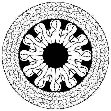 Abstract flower in knotted circle in celtic style Stock Illustration