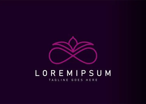 Abstract flower logo design. Vector illustration of simple flower infinity. M Stock Illustration
