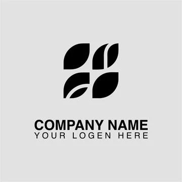 Abstract flower logo design vector template for company brand identity and Stock Illustration