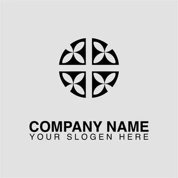 Abstract flower logo design vector graphic template for company brand identity Stock Illustration