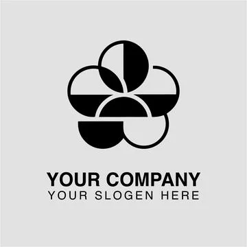 Abstract flower logo design vector illustration for company branding and visual Stock Illustration