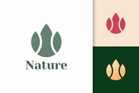 Abstract flower logo in simple and luxury style for health and beauty Stock Illustration