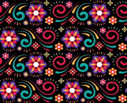 Abstract flower mexican pattern for textile design Stock-Illustration