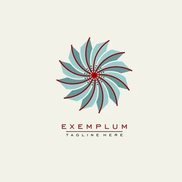 Abstract flower, mill, wheel. Template for creating a creative logo, emblem. Stock Illustration